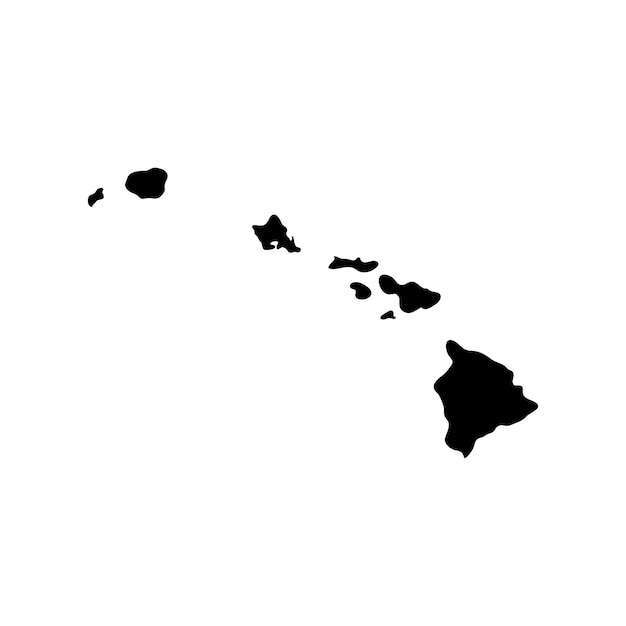 Vector mapa del estado estadounidense de hawái