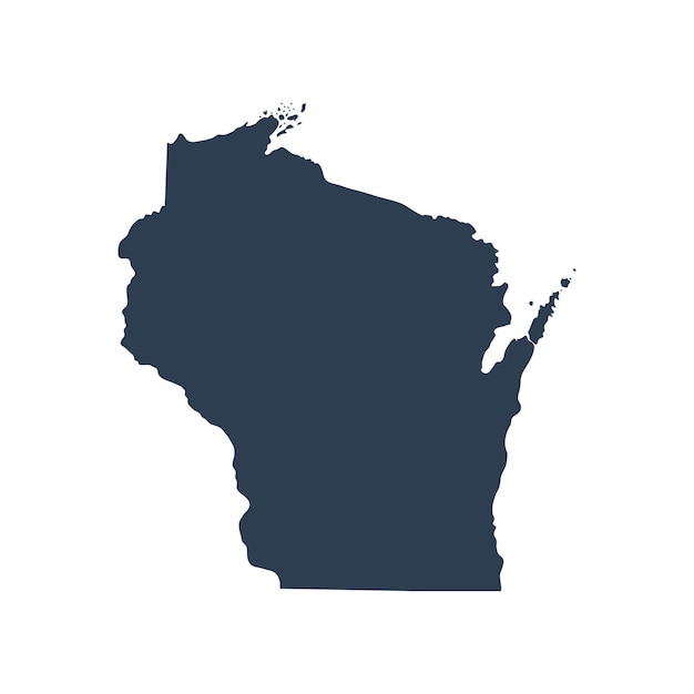 mapa del estado estadounidense de Wisconsin