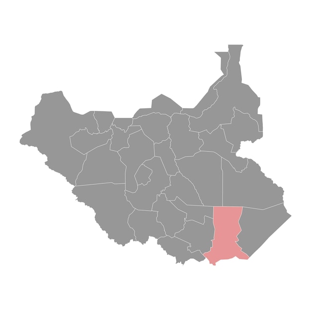 Mapa del estado de Imatong división administrativa de Sudán del Sur Ilustración vectorial