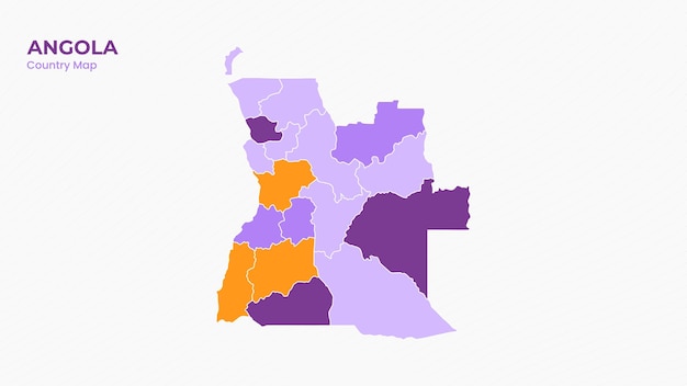 Mapa del estado moderno aislado de Angola
