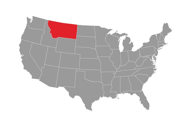 Mapa del estado de Montana Ilustración vectorial