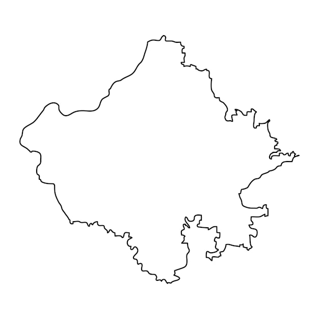 Mapa del estado de Rajasthan división administrativa de la India ilustración vectorial