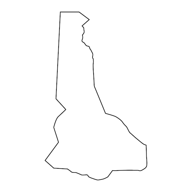 Mapa del estado del río nilo división administrativa de sudán ilustración vectorial