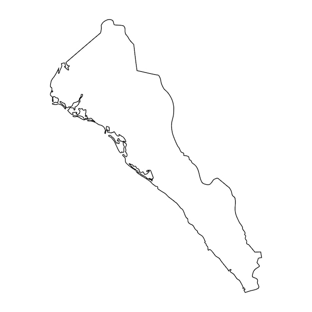 Vector mapa del estado de sinaloa división administrativa del país de méxico ilustración vectorial