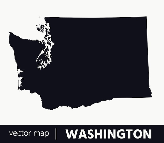 Mapa de los estados de los Estados Unidos Mapa vectorial del estado de Washington se puede utilizar para cualquier necesidad