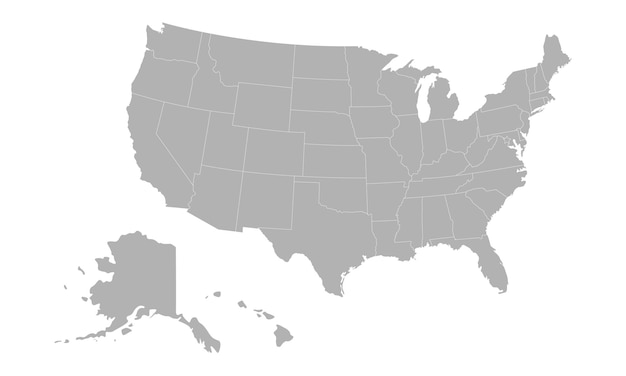 Mapa de los Estados Unidos de América Mapa de los Estados Unidos con y sin estados vector de stock aislado