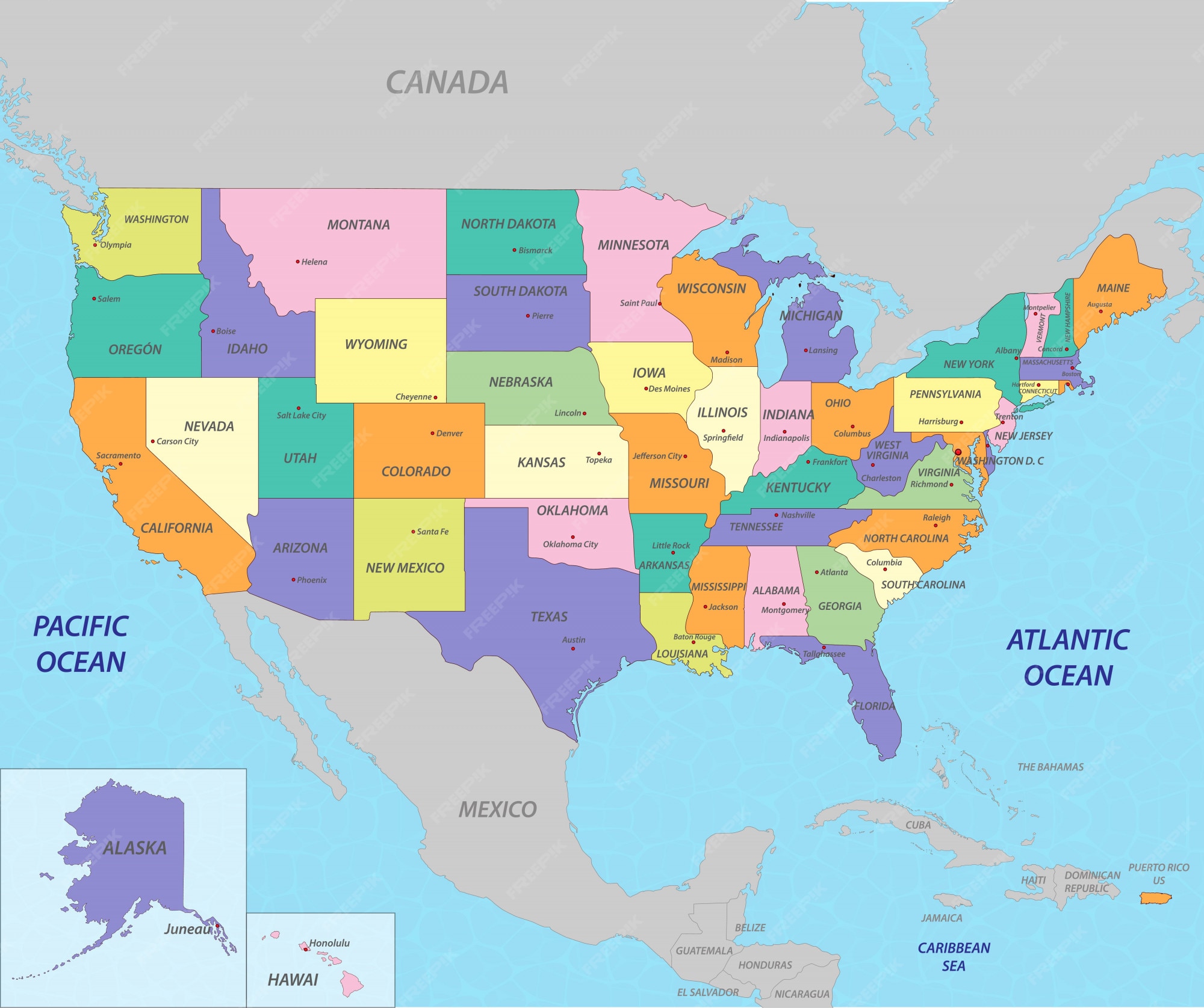 Arriba 31+ Imagen imagen del mapa de estados unidos Mirada tensa
