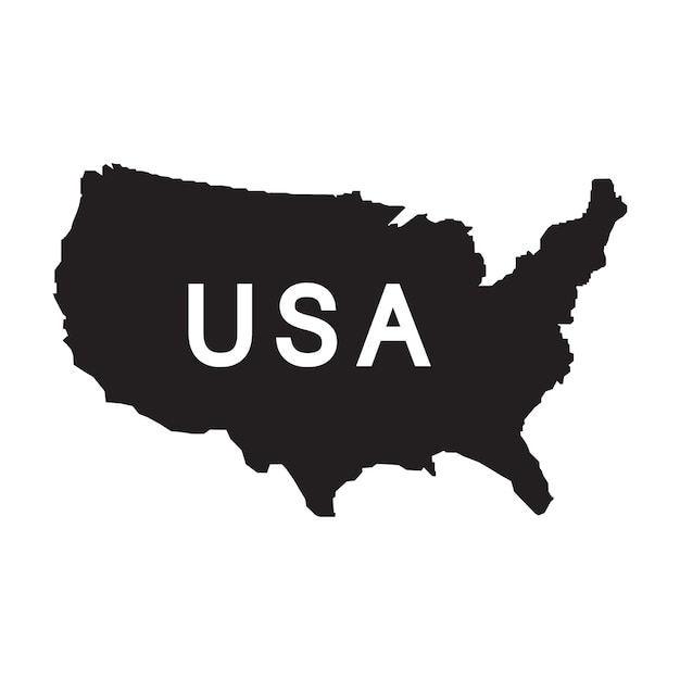 Mapa de Estados Unidos con estados aislados en un fondo blanco Mapa de los Estados Unidos de América Ilustración vectorial