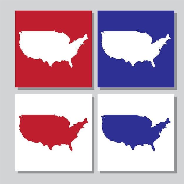 Mapa de Estados Unidos, mapa de Estados Unidos Ilustración plana