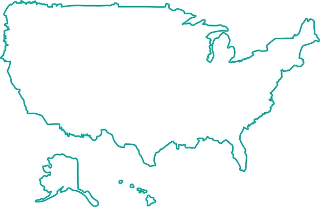 Vector mapa de los estados unidos