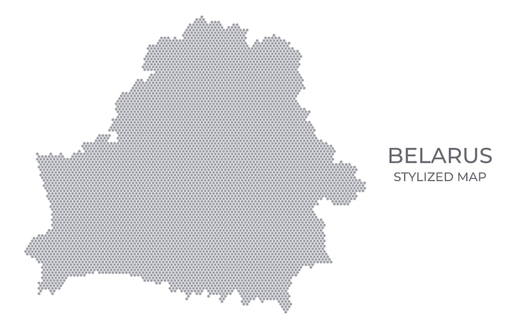 Vector mapa estilizado de bielorrusia hecho de hexágonos