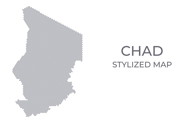 Mapa estilizado del Chad hecho de hexágonos