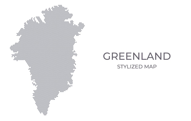 Mapa estilizado de Groenlandia hecho de hexágonos
