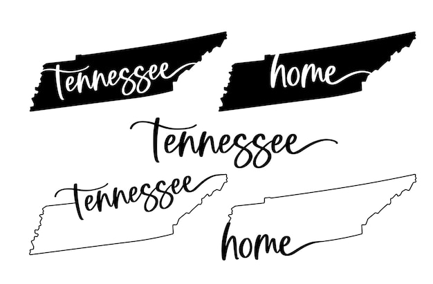 Mapa estilizado de la ilustración vectorial del estado estadounidense de Tennessee