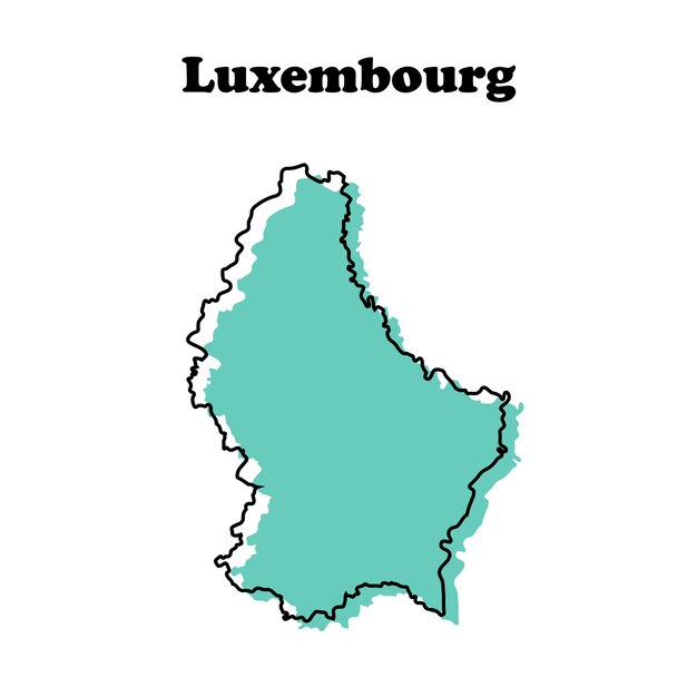 Mapa estilizado de Luxemburgo con contornos rojos simples