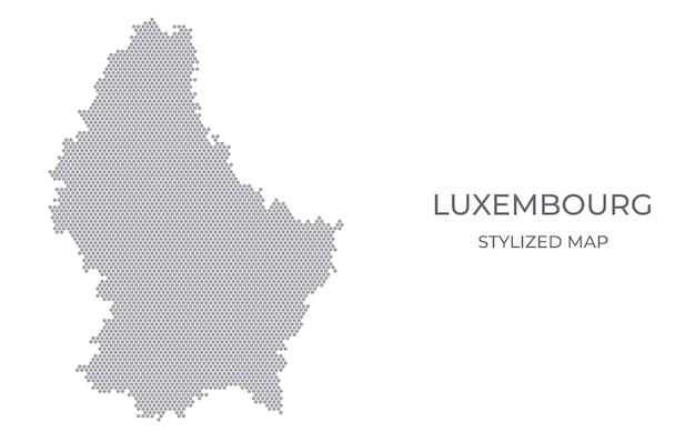 Mapa estilizado de Luxemburgo hecho de hexágonos