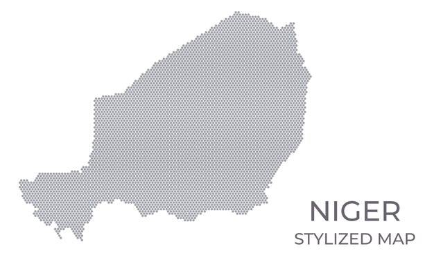 Mapa estilizado del Níger hecho de hexágonos