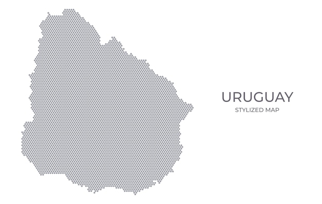 Mapa estilizado del Uruguay hecho de hexágonos