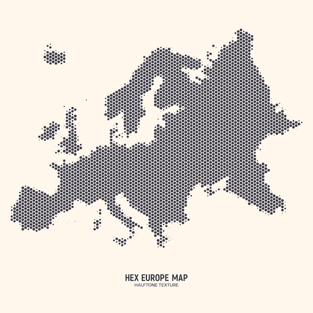 Vector mapa de europa hexagonal