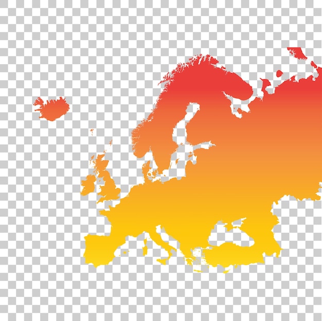 Mapa de Europa Ilustración vectorial naranja de colores