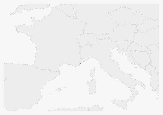 Mapa de europa con el mapa de mónaco resaltado