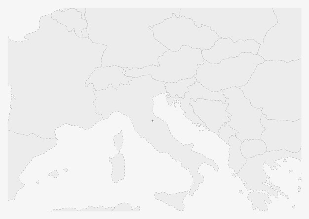 Vector mapa de europa con el mapa de san marino resaltado