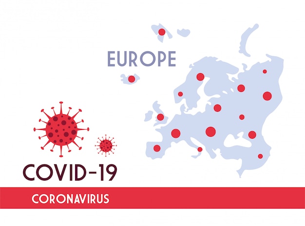 Mapa de europa con la propagación del covid 19