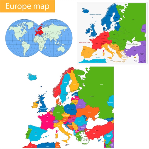 Vector mapa de europa