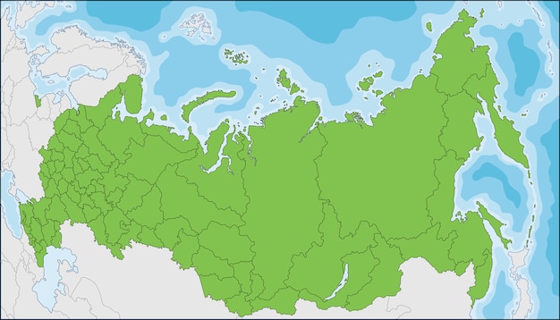 Mapa de la Federación de Rusia con sujetos federales