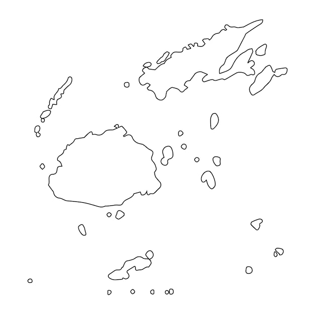 Vector mapa de fiyi muy detallado con bordes aislados en el fondo