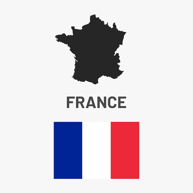 Mapa de Francia y ilustración de la bandera