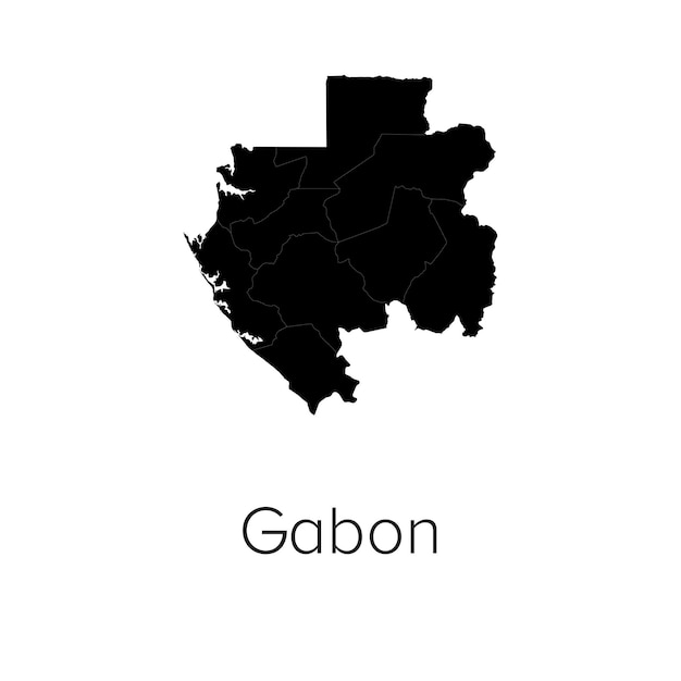 Mapa de Gabón Ilustración vectorial silueta Contorno Mapa de viajes y turismo de Gabón