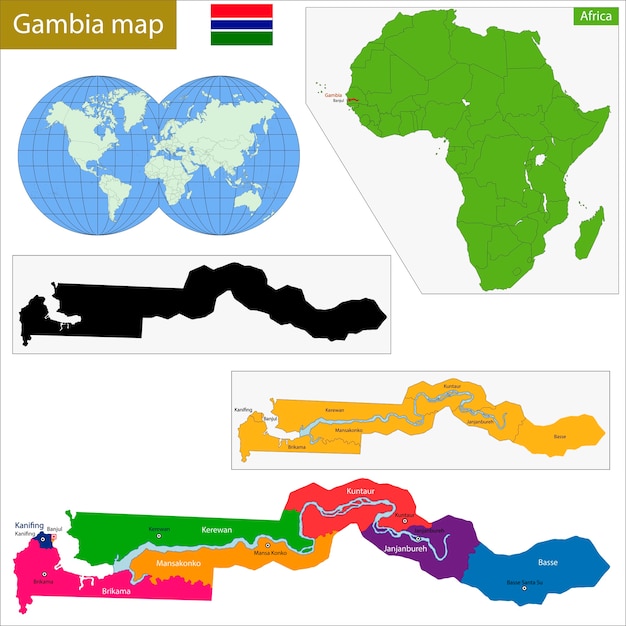 El mapa de Gambia