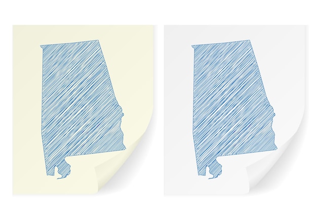 Mapa de garabatos de Alabama