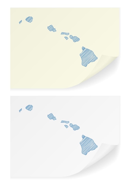 Mapa de garabatos de Hawai