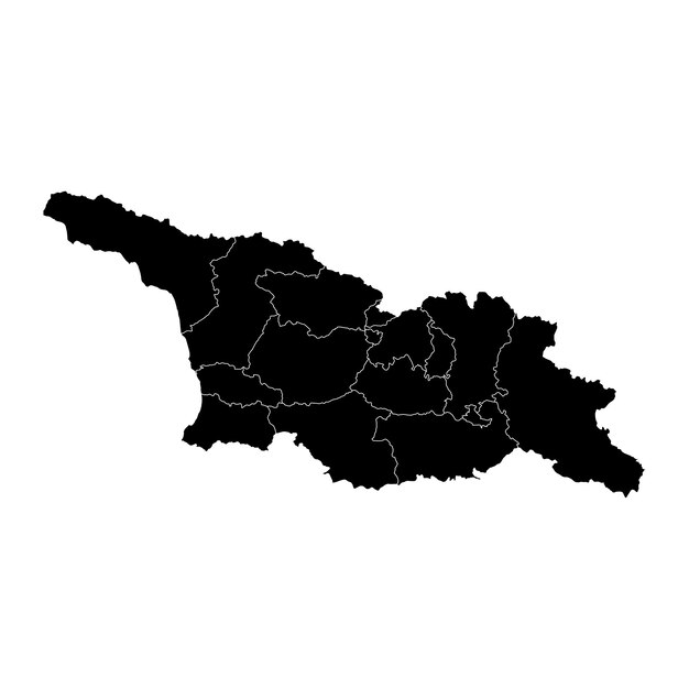 Vector mapa de georgia con divisiones administrativas y territorios anexos ilustración vectorial