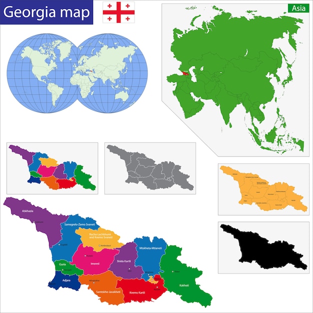 Vector mapa de georgia