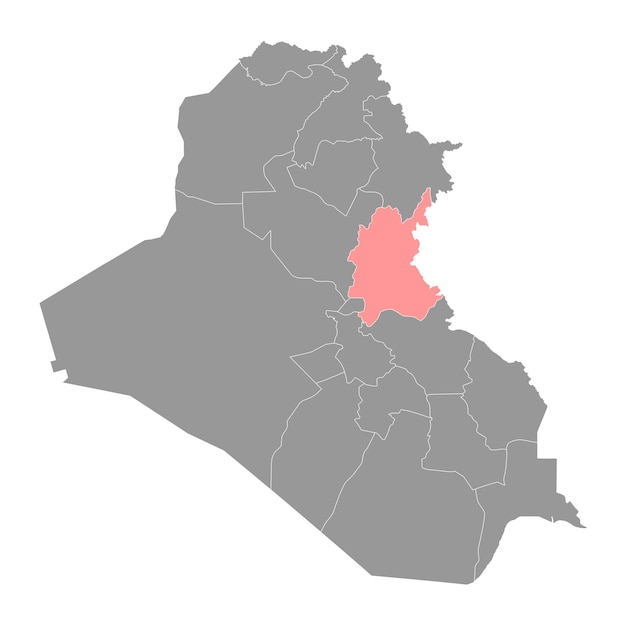 Mapa de la gobernación de Diyala división administrativa de Irak ilustración vectorial