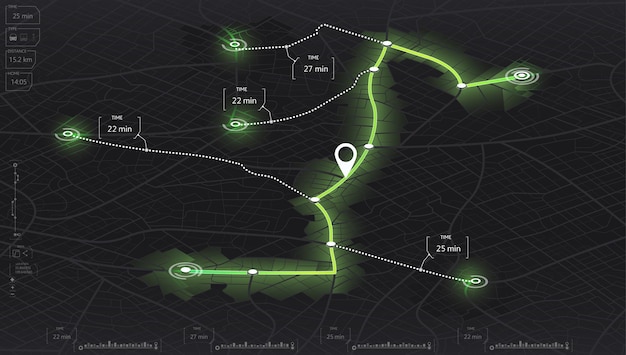 Mapa de GPS conjunto de navegación para la propia casa vista superior de la ciudad vista desde arriba del mapa edificios vista detallada de