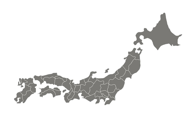 Mapa gris de japón