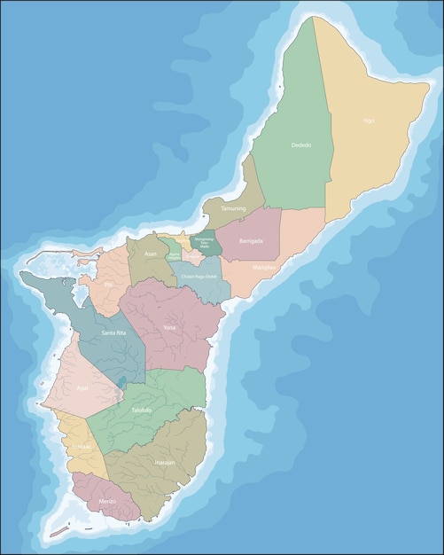 Vector mapa de guam