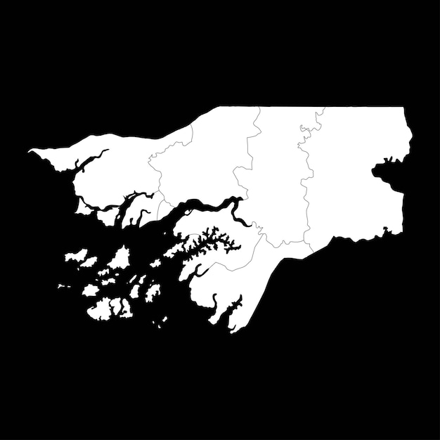 Mapa de Guinea Bissau con divisiones administrativas Ilustración vectorial
