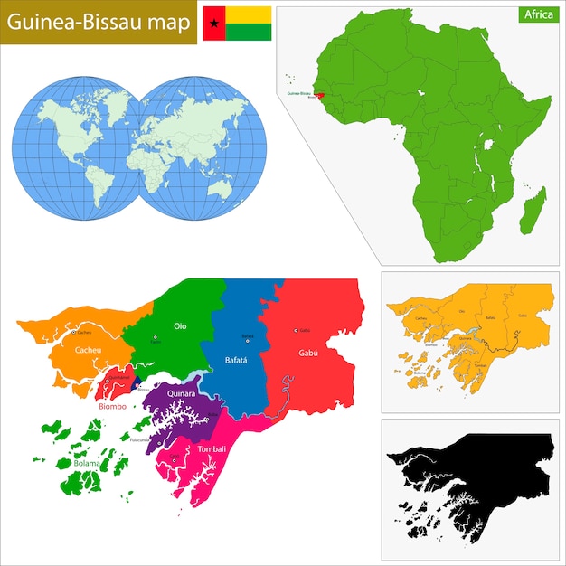 Vector mapa de guinea-bissau