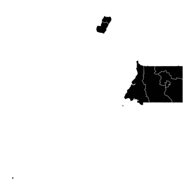 Mapa de Guinea Ecuatorial con divisiones administrativas Ilustración vectorial