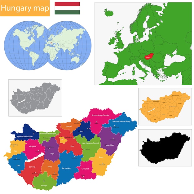 Mapa de hungría