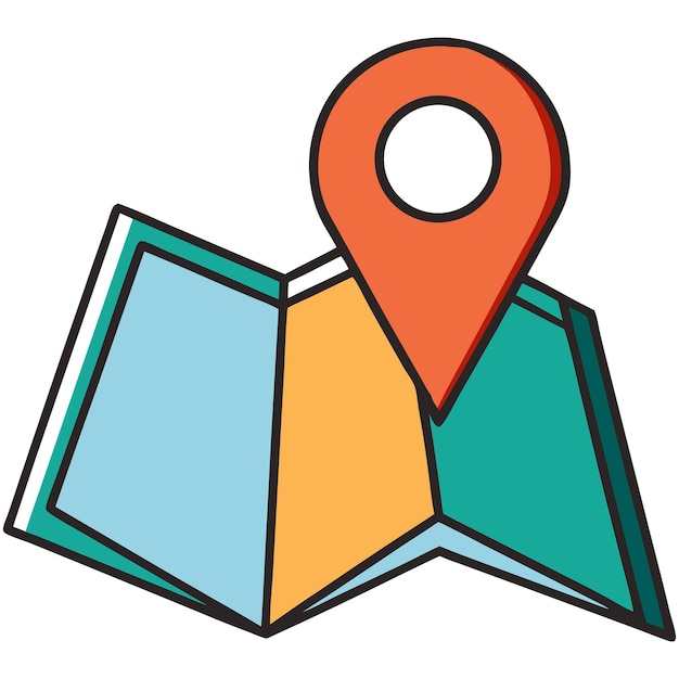 Mapa con icono de pin de ubicación
