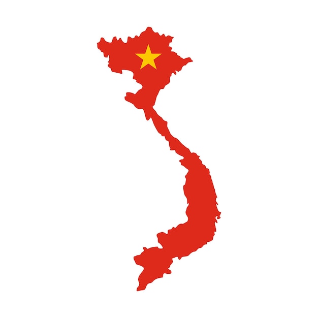 Vector mapa de icono de vietnam en estilo plano aislado sobre fondo blanco símbolo de estado