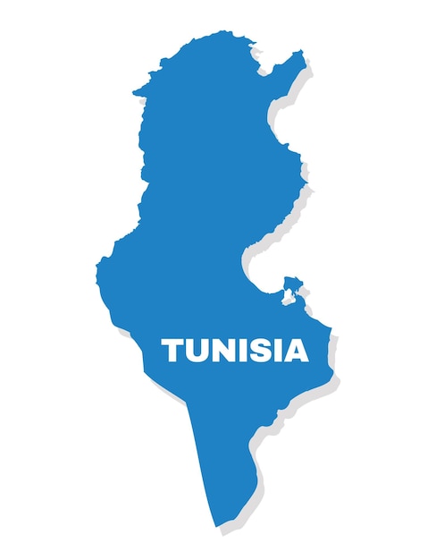 Mapa ilustrado de vector plano simple de Túnez