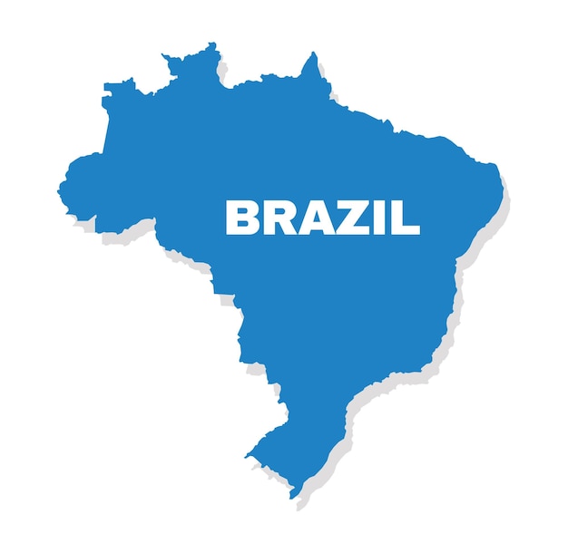 Mapa ilustrado de vectores planos simples de Brasil