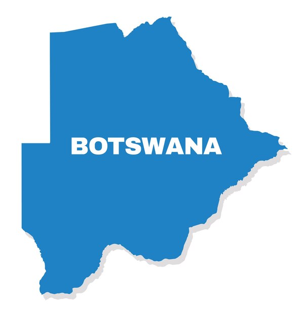 Mapa ilustrativo simple de vectores planos de Botsuana